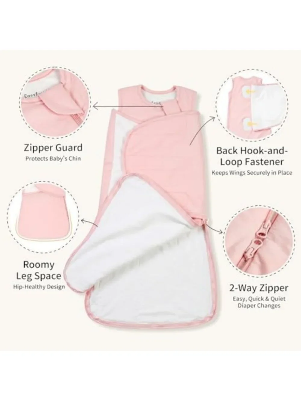 Cozy Bamboo Baby Sleep Sack Swaddle 3-6 Months | Soft 1.0 TOG for Comfort